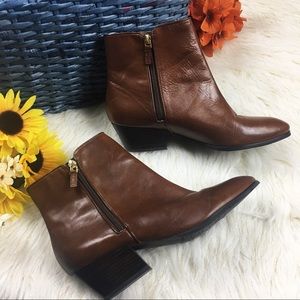 - Franco Sarto cognac leather ankle booties 9M